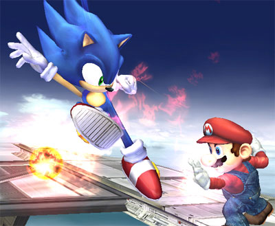 Sonic entrando de sola no Mario!